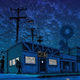 Image for article titled Check out these illustrations of Simpsons locales as seen at night